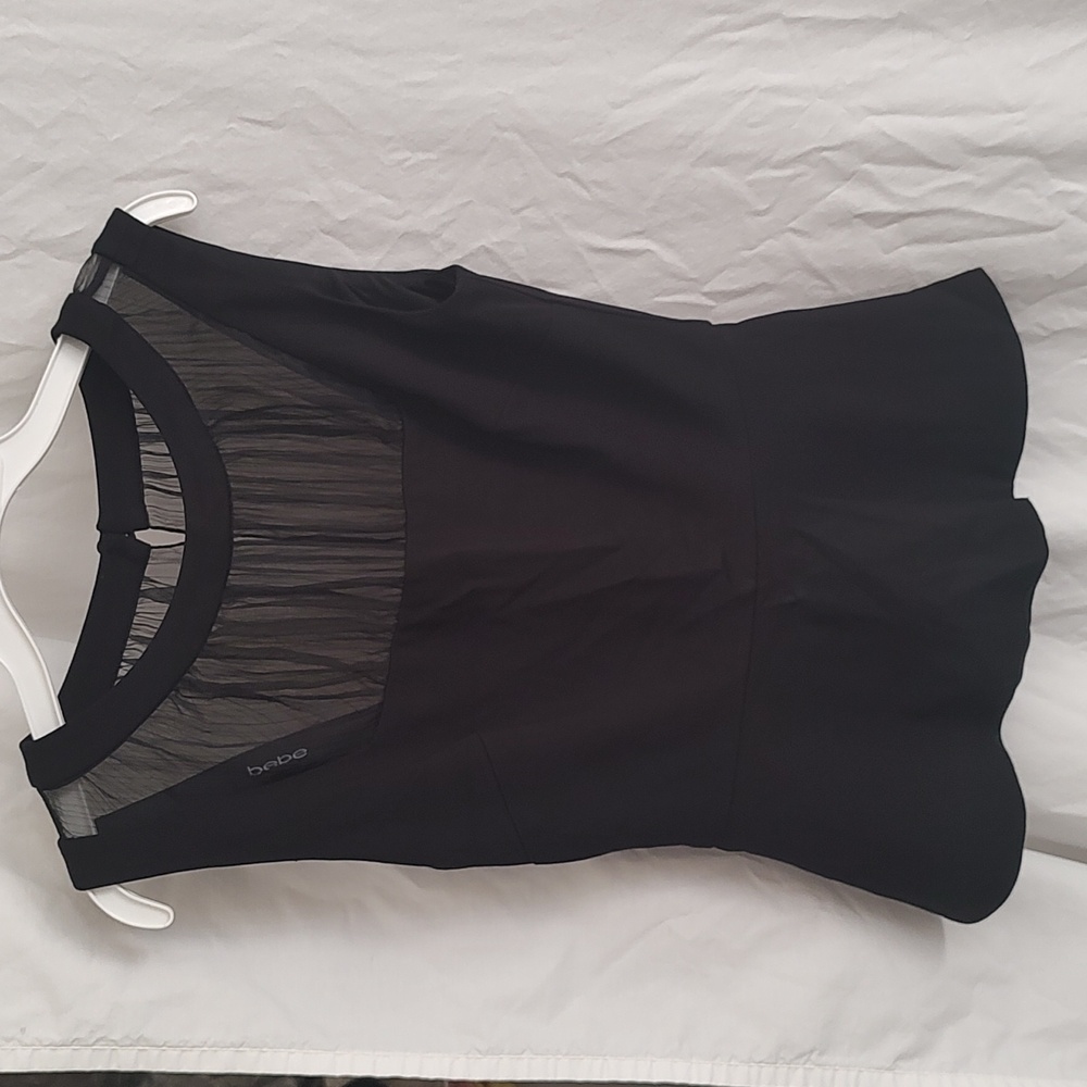 Bebe Sheer Peplum Blouse